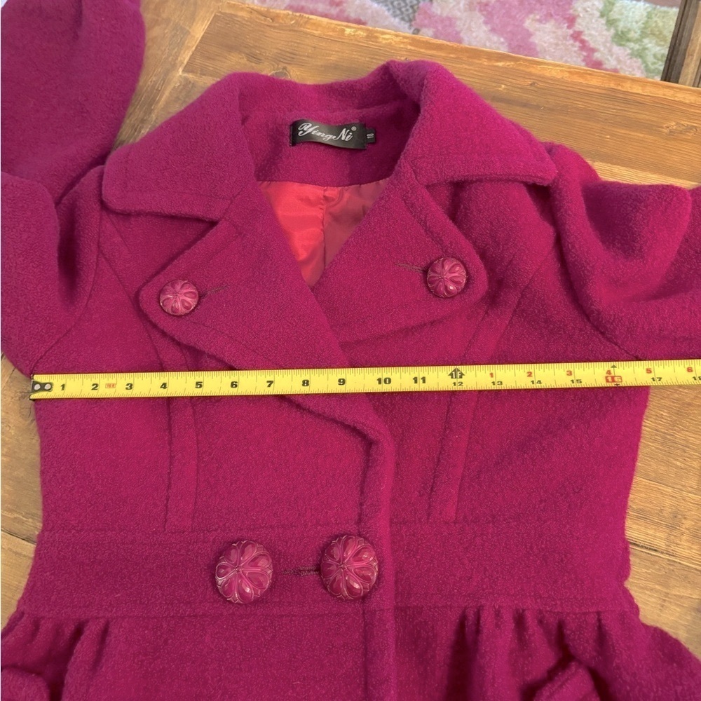 Yinge Ni Fushia Women’s Coat. Sz-10 Barbiecore Purple/Pink. Gorgeous Buttons EUC - Picture 14 of 16